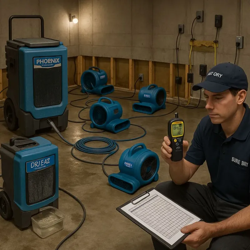 Structural Drying and Dehumidification process in Kinnelon, NJ
